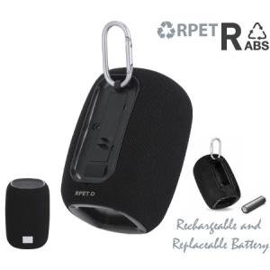 MAK Filor - Difuzor din poliester RPET/ ABS reciclat. Conexiune Bluetooth. Putere sonoră 8W. Baterie reîncărcabilă și înlocuibilă 1800 mAh.