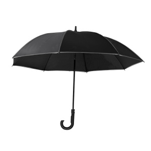 MAK Savilar - Umbrella Pongee 190T RPET. Fibreglass Ribs and Pole 27". Automatic. Windproof. Reflective. Pongee RPET Pouch