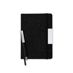 MAK Wendam - Set Polyester 300D RPET/ Metal Notepad Hard Cover. 100 Sheets. Pen - Img 4