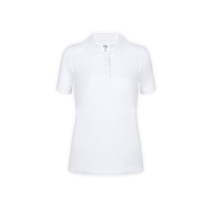 MAK WPS180 - Women White Polo Shirt "keya" 100% Ring Spun Cotton, Piqué 180 g/ m2
