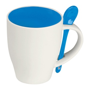 MC Ceramic mug with a spoon, 250 ml