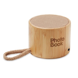 MO COOL - Round bamboo wireless speaker - Img 1