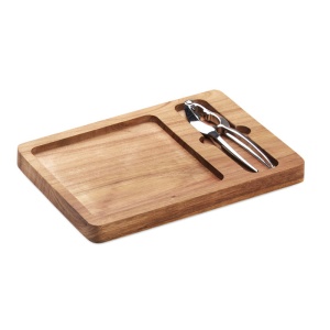 MO NUTPLATE Acacia nut cracker set