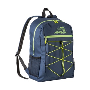 ON™ 600D polyester 4-pocket backpack (two mesh side pockets). Padded straps and back