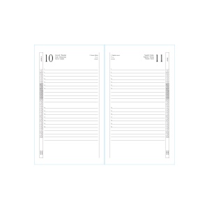 ON™ Daily diary 2025 with cover with edge stitching, pen holder and white paper