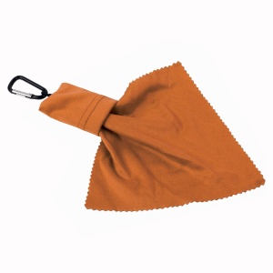ON™ Snap hook keychain with foldable polyester microfibre screen/lens cleaning cloth