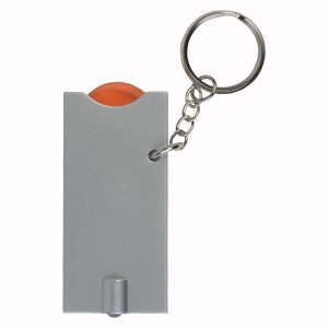 ON™ Plastic key ring with shopping trolley token and light