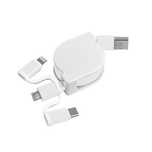 ON™ Retractable charging cable USB, Type-C, lightning and micro USB