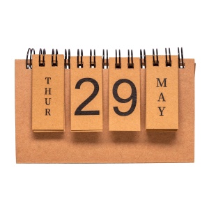 ON™ Cardboard perpetual calendar with spiral (days and months in English)