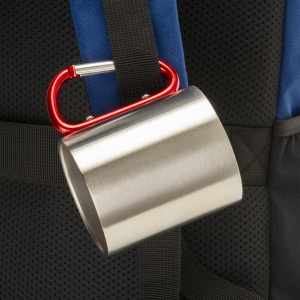 ON™ Steel mug with aluminum carabiner handle, 200 ml