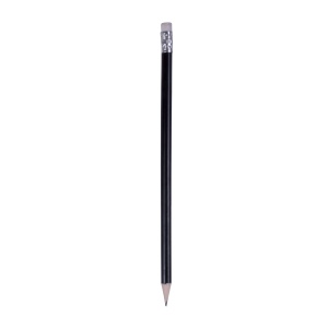 ON™ Wooden pencil with graphite lead, cylindrical cross-section and white rubber, sharpened