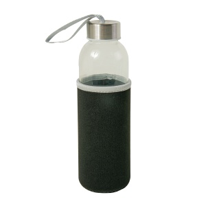 ON™ Glass bottle with stainless steel lid and neoprene pouch (500 ml)