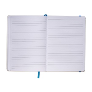 ON™ Notebook with coloured elastic, ruled sheets, satin bookmark