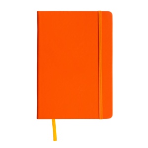 ON™ PU notebook with coloured elastic, squared sheets (80 pages), satin bookmark