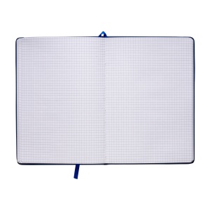 ON™ PU notebook with coloured elastic, squared sheets (80 pages), satin bookmark
