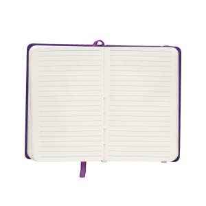 ON™ PVC notebook with coloured elastic, ruled sheets (80 pages), satin bookmark