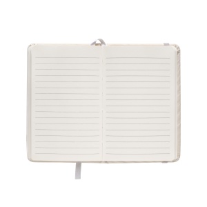 ON™ PVC notebook with coloured elastic, ruled sheets (80 pages), satin bookmark