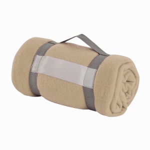 ON™ Fleece blanket 190 gr, rolled with customisable nylon straps