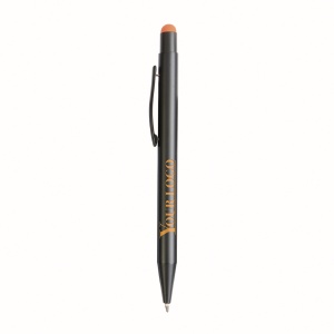 ON™ Aluminum push button ball pen with colored touch screen and laser engraved logo