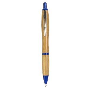 ON™ Push button ball pen in bamboo with chrome fittings