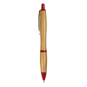 ON™ Push button ball pen in bamboo with chrome fittings