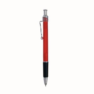 ON™ Snap pen with frosted barrel, metal wavy clip and rubberised grip