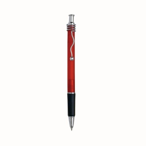 ON™ Snap pen with frosted barrel, metal wavy clip and rubberised grip
