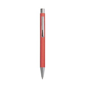 ON™ Recycled paper snap pen, chrome-plated details and metal clip