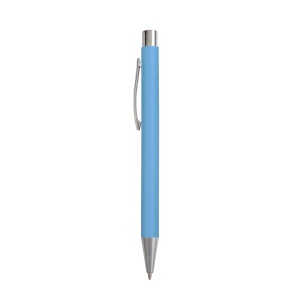 ON™ Recycled paper snap pen, chrome-plated details and metal clip