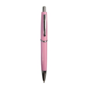 ON™ ABS plastic snap pen with coloured barrel and metal clip, jumbo refill