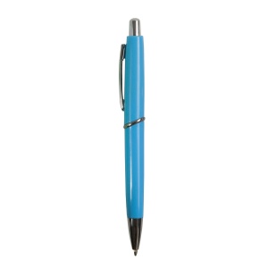 ON™ ABS plastic snap pen with coloured barrel and metal clip, jumbo refill