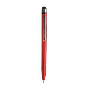 ON™ Plastic twist pen with metallic coloured barrel and touchscreen rubber tip