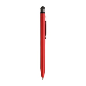 ON™ Plastic twist pen with metallic coloured barrel and touchscreen rubber tip