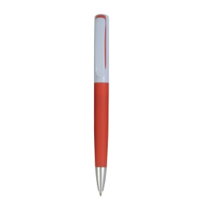ON™ Plastic twist pen with rubberised coloured grip
