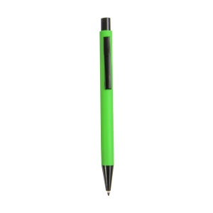 ON™ Plastic push botton pen with rubber and metal clip