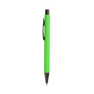 ON™ Plastic push botton pen with rubber and metal clip
