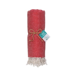 ON™ Recycled cotton fringed beach towel, size 90x170 cm