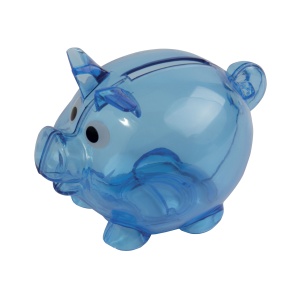 ON™ Plastic mini piggy coin bank refillable with cap