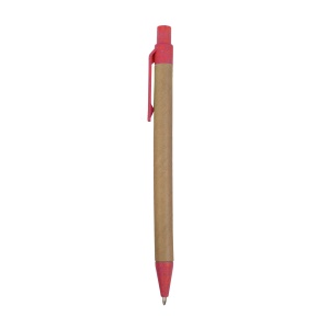 ON™ Push button ball pen with recycled carton barrel and wheat-straw (50%) and PP (50%)