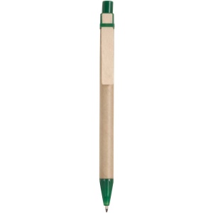 ON™ Recycled paper snap pen, coloured PP and wheat straw details, wooden clip