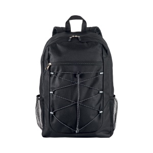 ON™ 600D polyester 4-pocket backpack (two mesh side pockets). Padded straps and back
