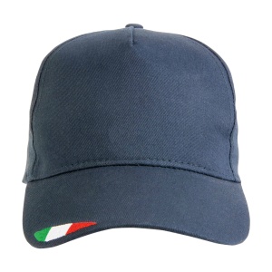 ON™ 5 panels cotton baseball cap with tricolour italian flag embroidery