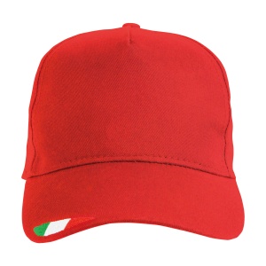 ON™ 5 panels cotton baseball cap with tricolour italian flag embroidery