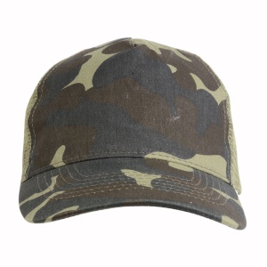 ON™ Camouflage, cotton/polyester 5-panel cap with mesh crown and plastic clip closure