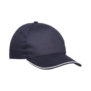 ON™ Cotton 5-panel baseball cap, contrasting sandwich visor Velcro closure