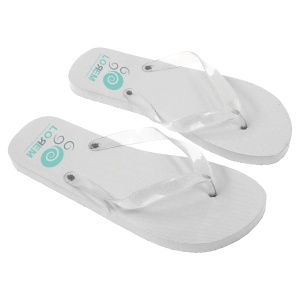 ON™ UNISEX flip-flops with PE (120 g) sole and transparent PVC straps. One size (40-44)