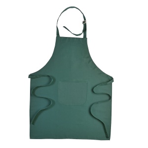 ON™ 30% cotton/70% polyester (180 g/m2) long cooking apron with front pocket and plastic buckl