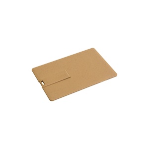ON™ 4GB wheat-straw and PP card shape pen drive. Upload on request with delivery in 2 weeks