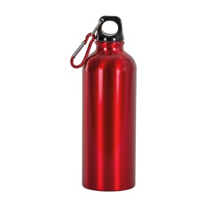ON™ Aluminium water bottle (500 ml) with plastic lid and snap hook (22 cm tall)