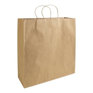 ON 100% recycled paper 100 gr/m2, shopping bag with guesset